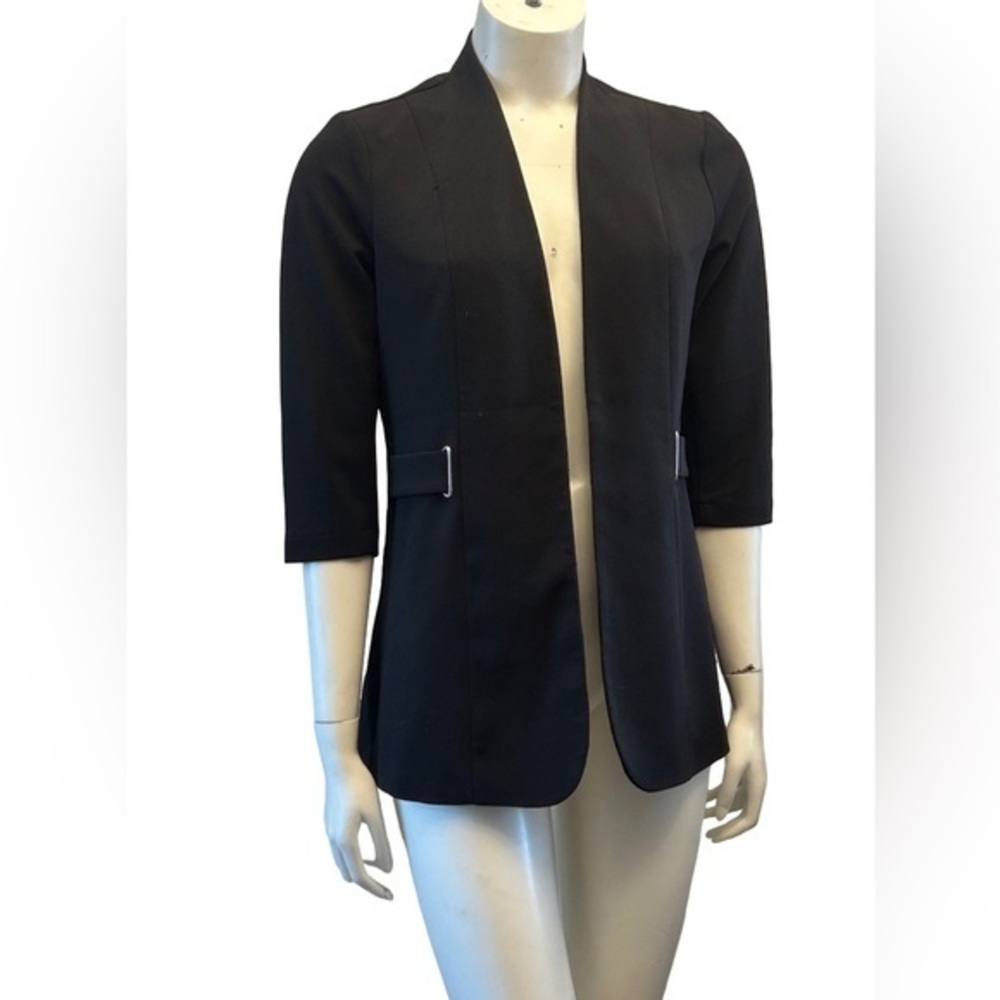 89th & Madison Elegant Black Open-Front Blazer
